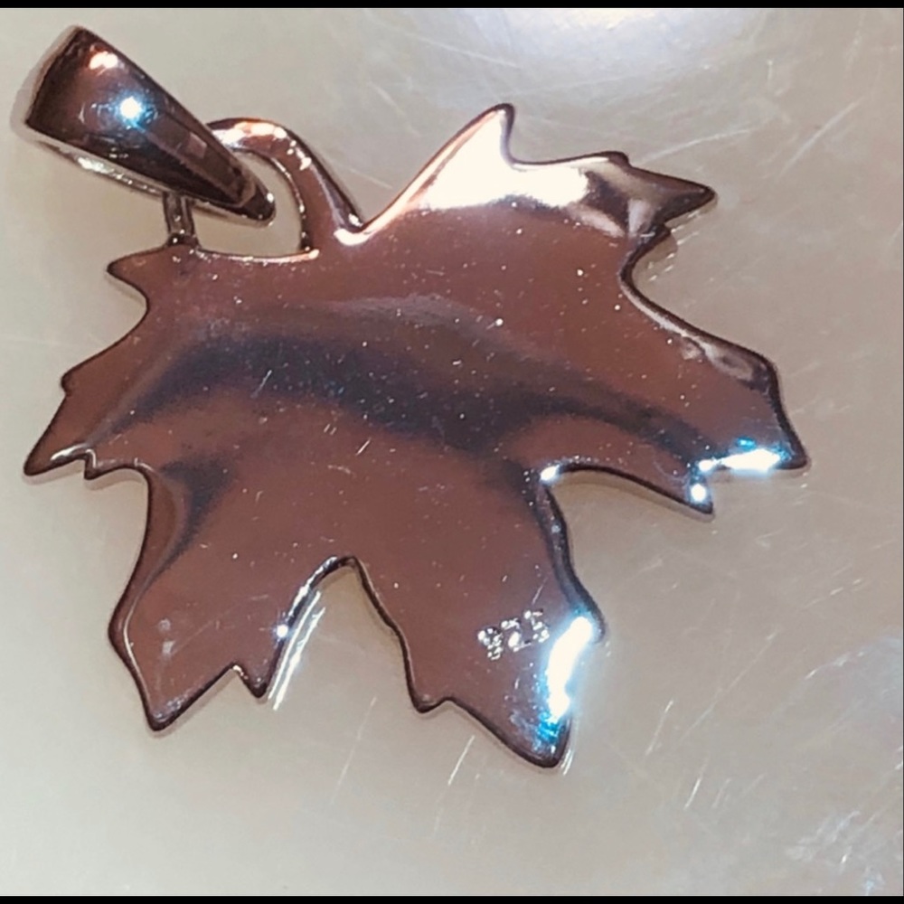 Beautiful Redfireopal Sterlingsilver Leaf Necklace - image 6